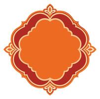 An orange and red ornate frame with a border vector