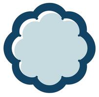A cloud icon with a blue border vector