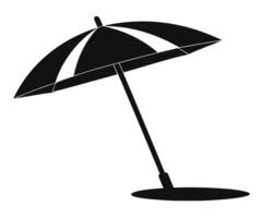 An umbrella is shown in black and white on a white background vector