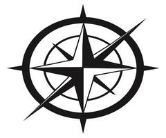 A black and white compass symbol on a white background vector