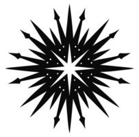 A black and white starburst design vector