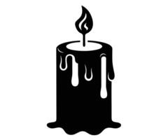 A black candle with a dripping dripping on it vector