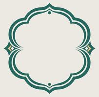 An ornate frame with a green border vector