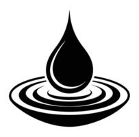A black and white logo of a drop of water vector