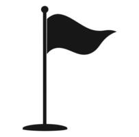 Black flag on a pole icon in simple style vector