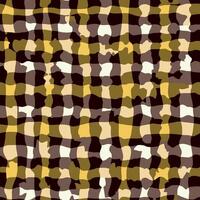 Seamless Lumberjack Plaid Pattern with Water Ripple Effect in White, Yellow, and Dark Brown vector