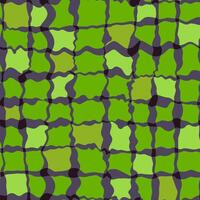Seamless Rippled Check Pattern in Vibrant Green and Dark Purple Tones vector