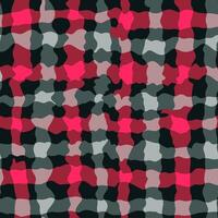 Seamless Buffalo Plaid Pattern with Water Ripple Effect in Red, White, Black vector