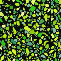 Neon Terrazzo Pattern on Black with Vibrant Lime and Green Tones vector