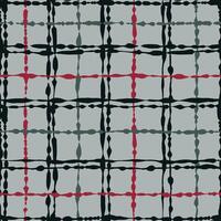 Seamless Tattersole-Inspired Grid Pattern with Uneven Line Thickness in Black, Green and Dark Red on Light Green vector