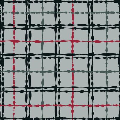 Seamless Tattersole-Inspired Grid Pattern with Uneven Line Thickness in Black, Green and Dark Red on Light Green
