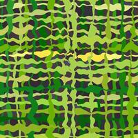 Seamless Wavy Line Grid Pattern in Bright Green, Yellow and Dark Purple vector
