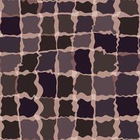 Seamless Wavy Check Pattern with Light Pink Stripes on Deep Wine and Dark Khaki Background vector