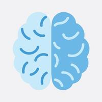 Divided Brain Illustrates Left And Right Hemispheres vector