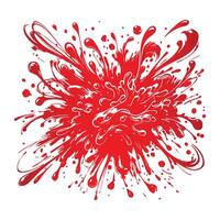 Red paint splatter on white background vector