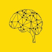 A brain with a line connecting it to the rest of the brain vector