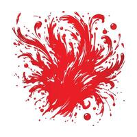Red paint splashes on white background vector