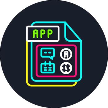 aplicación línea multi color diseño vector