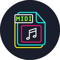 MIDI Line Multi Color Design vector