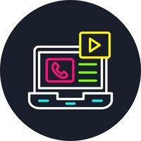 Social Media Line Multi Color Design vector