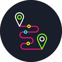Route Line Multi Color Design vector