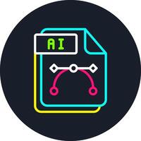 AI Line Multi Color Design vector