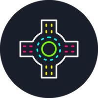 Roundabout Line Multi Color Design vector