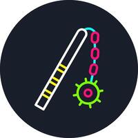 Mace Line Multi Color Design vector