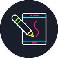 Tablet Line Multi Color Design vector