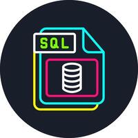 SQL Line Multi Color Design vector