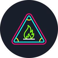 Fire Sign Line Multi Color Design vector