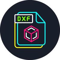 DXF Line Multi Color Design vector