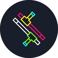 Tonfa Line Multi Color Design vector