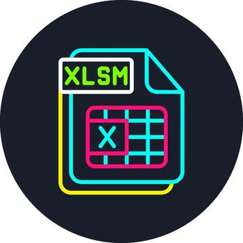 xlsm línea multi color diseño vector