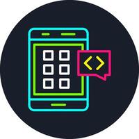 Mobile Application Line Multi Color Design vector