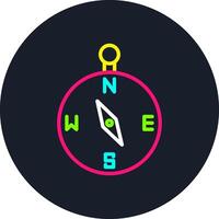 Compass Line Multi Color Design vector