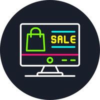 Sales PipeGlyph Two Color Line Multi Color Design vector