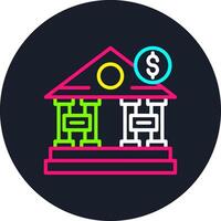 Bank Line Multi Color Design vector