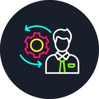 Job Management Line Multi Color Design vector
