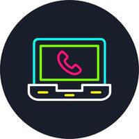 Laptop Line Multi Color Design vector