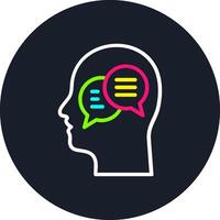 Inner Dialogue Line Multi Color Design vector