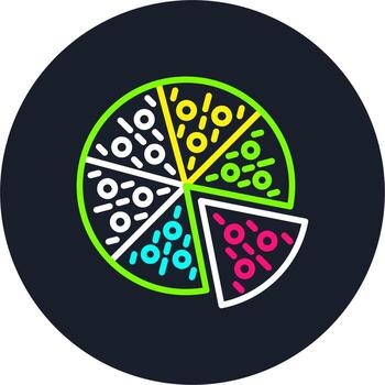 Pizza Line Multi Color Design vector