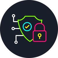 Security Line Multi Color Design vector