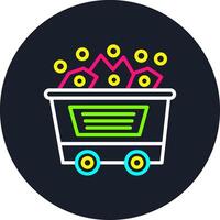 Coal Mining Line Multi Color Design vector