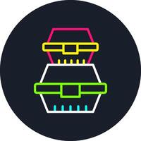 Food Container Line Multi Color Design vector