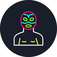 Wrestler Line Multi Color Design vector