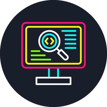 Code Review Line Multi Color Design vector