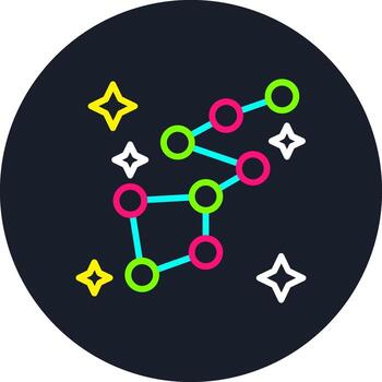 constelación línea multi color diseño vector