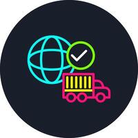 Worldwide Shipping Line Multi Color Design vector