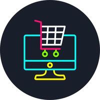 OnGlyph Two Color Shopping Line Multi Color Design vector